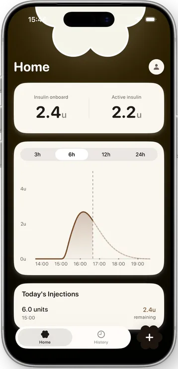 Insulin Pal home screen